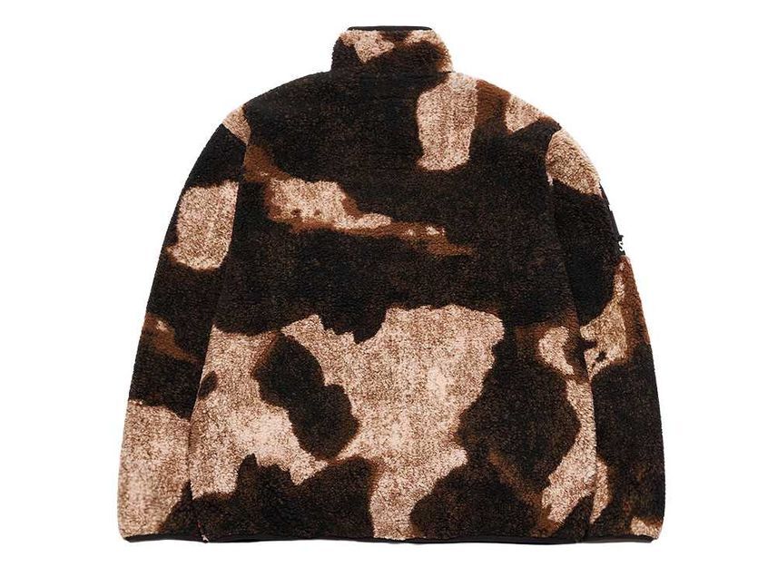 Supreme The North Face Bleached Denim Print Fleece Jacket Black