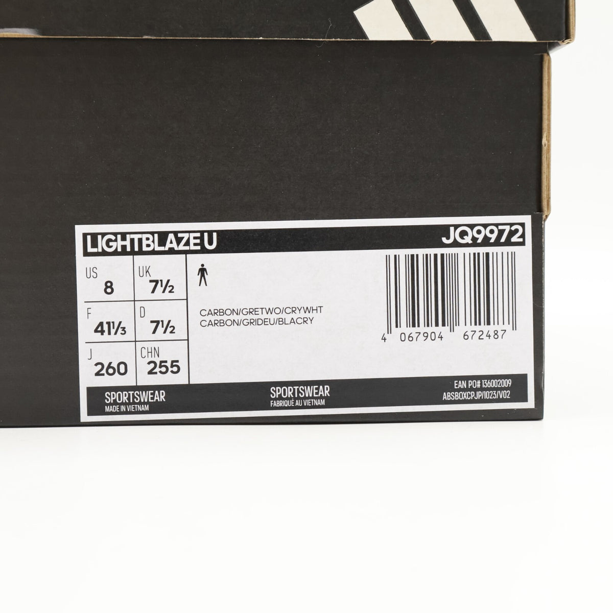 JQ9972 adidas Lightblaze Carbon Grey Two Crystal White (Men's)
