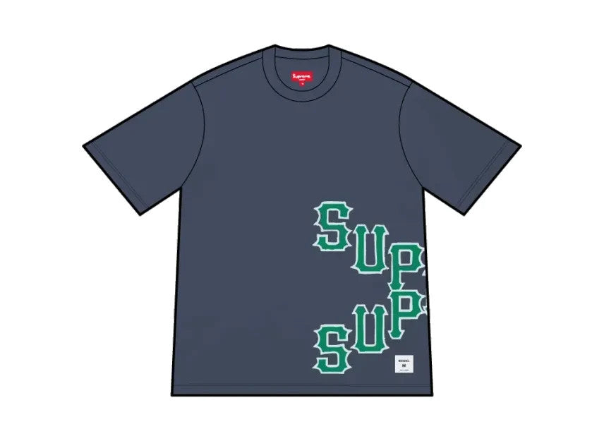 Supreme Cracked Spellout S/S Top "Washed Navy"