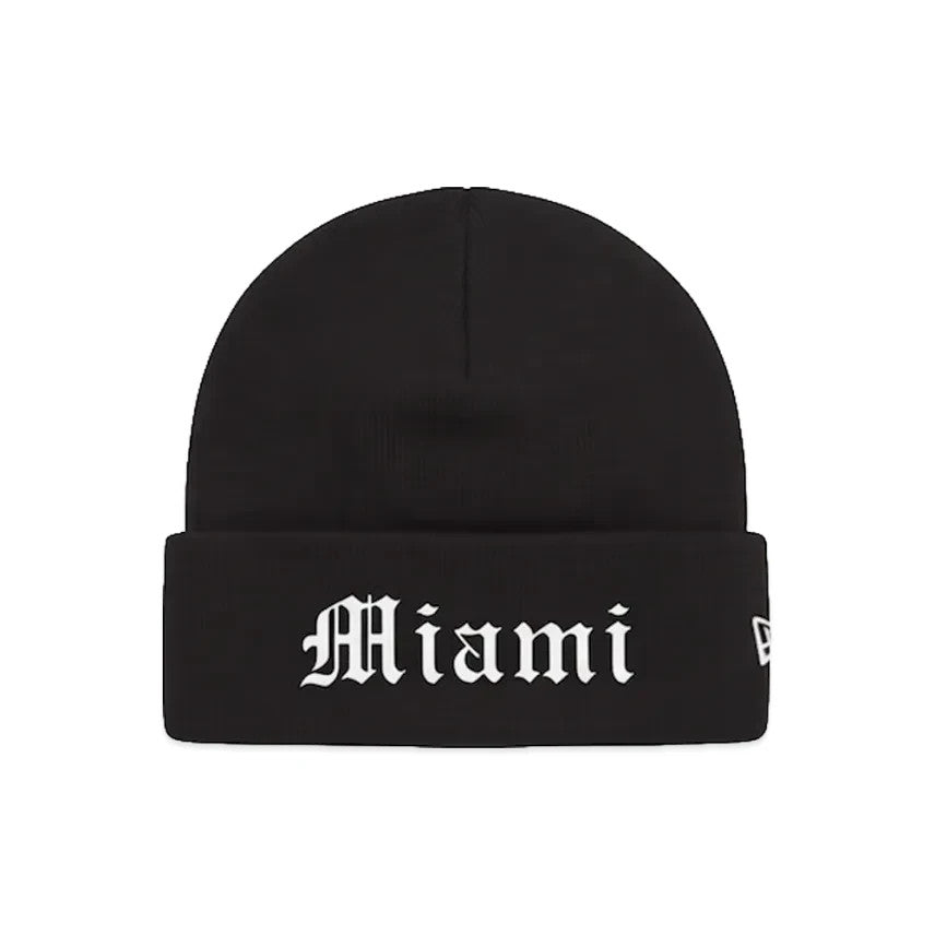 Supreme New Era Shop Beanie (Miami) Black