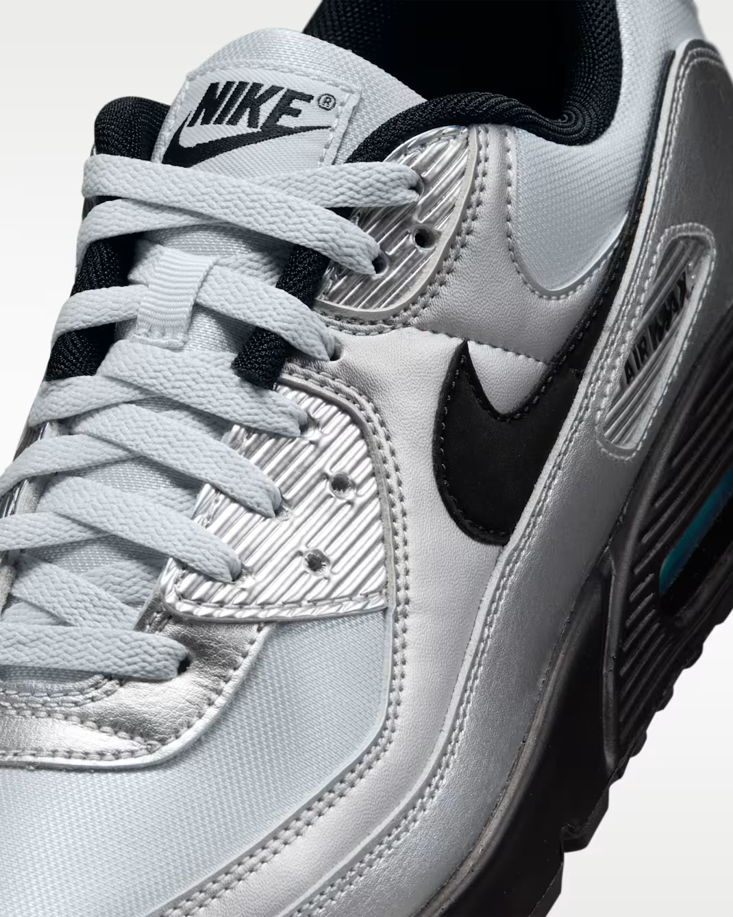 IV5974-001 Nike Air Max 90 PRM "Chrome/Gamma Blue/Black" (Men's)
