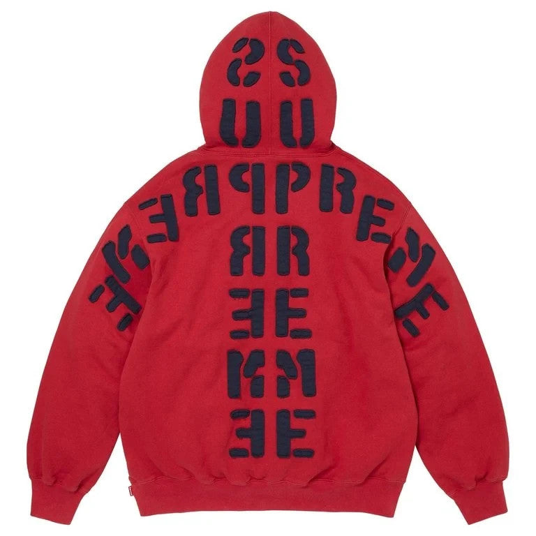 Supreme Mirrored AppliquÃ© Hooded Sweatshirt Red