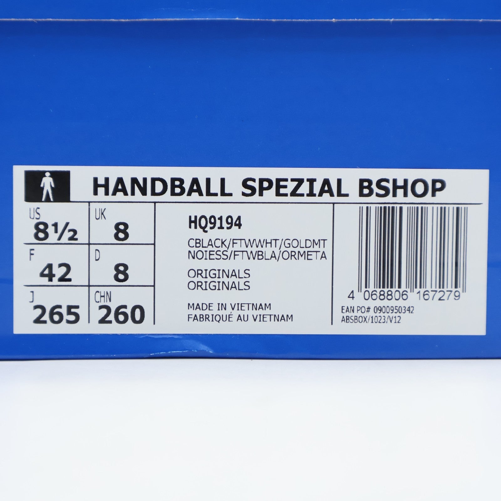 HQ9194 adidas Originals Handball Spezial Core Black Cloud White Gold (Men's)