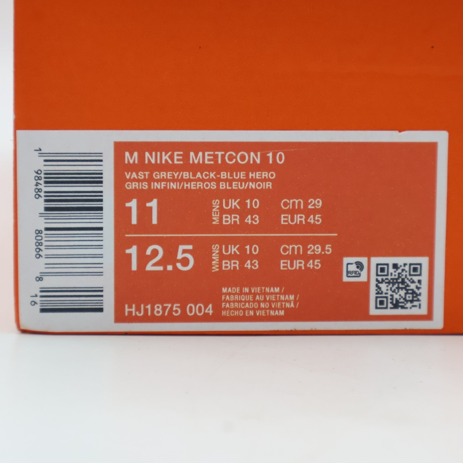 HJ1875-004 Nike Metcon 10 Vast Grey Blue Hero Black (Men's)
