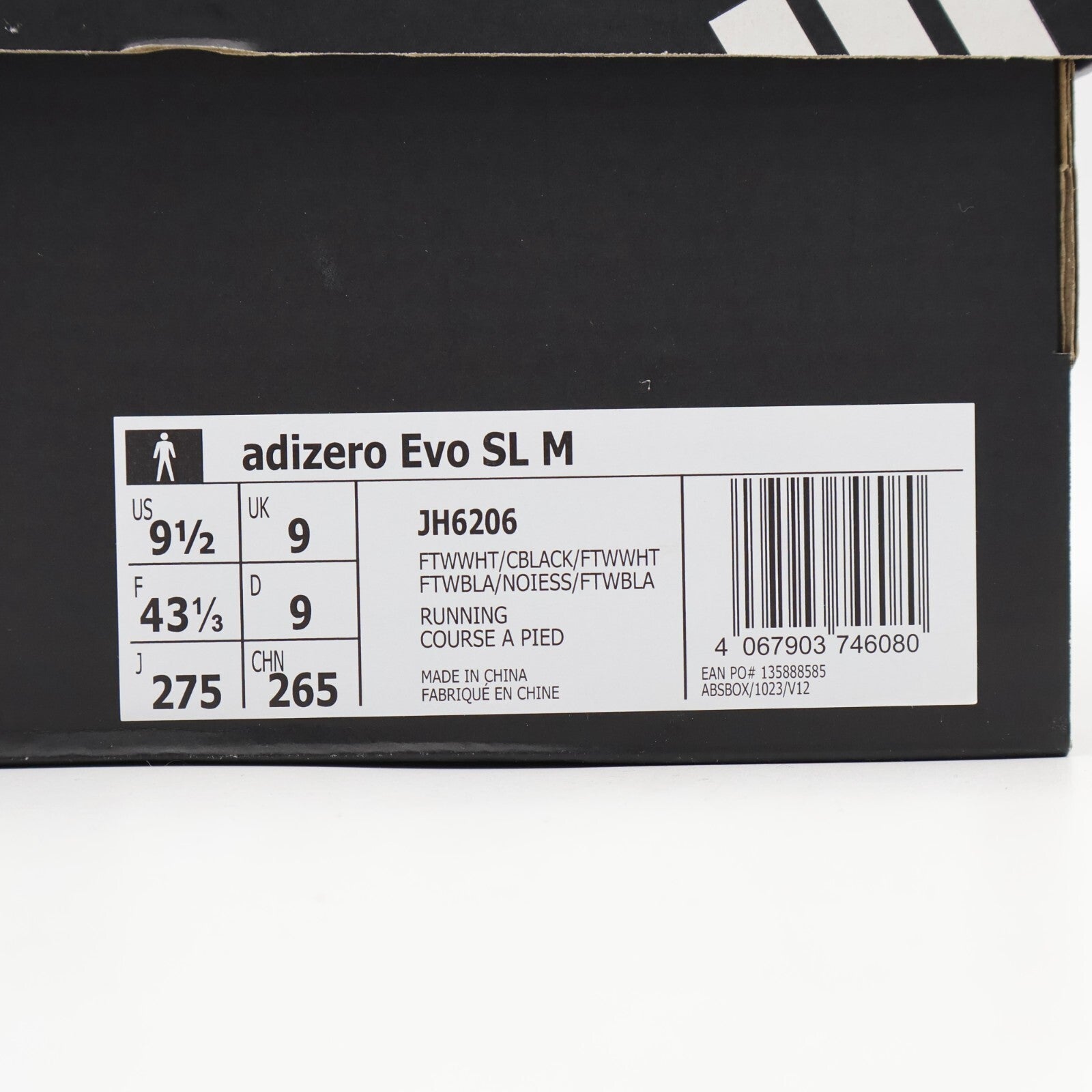 JH6206 adidas Adizero Evo SL Footwear White Core Black (Men's)