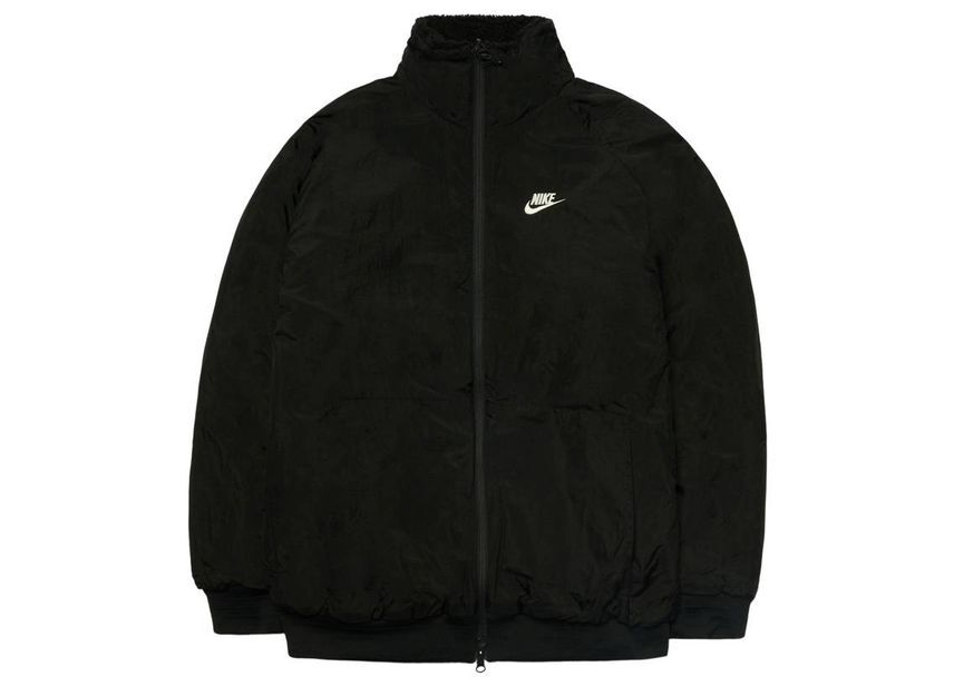 Nike Big Swoosh Reversible Boa Jacket Black Sail
