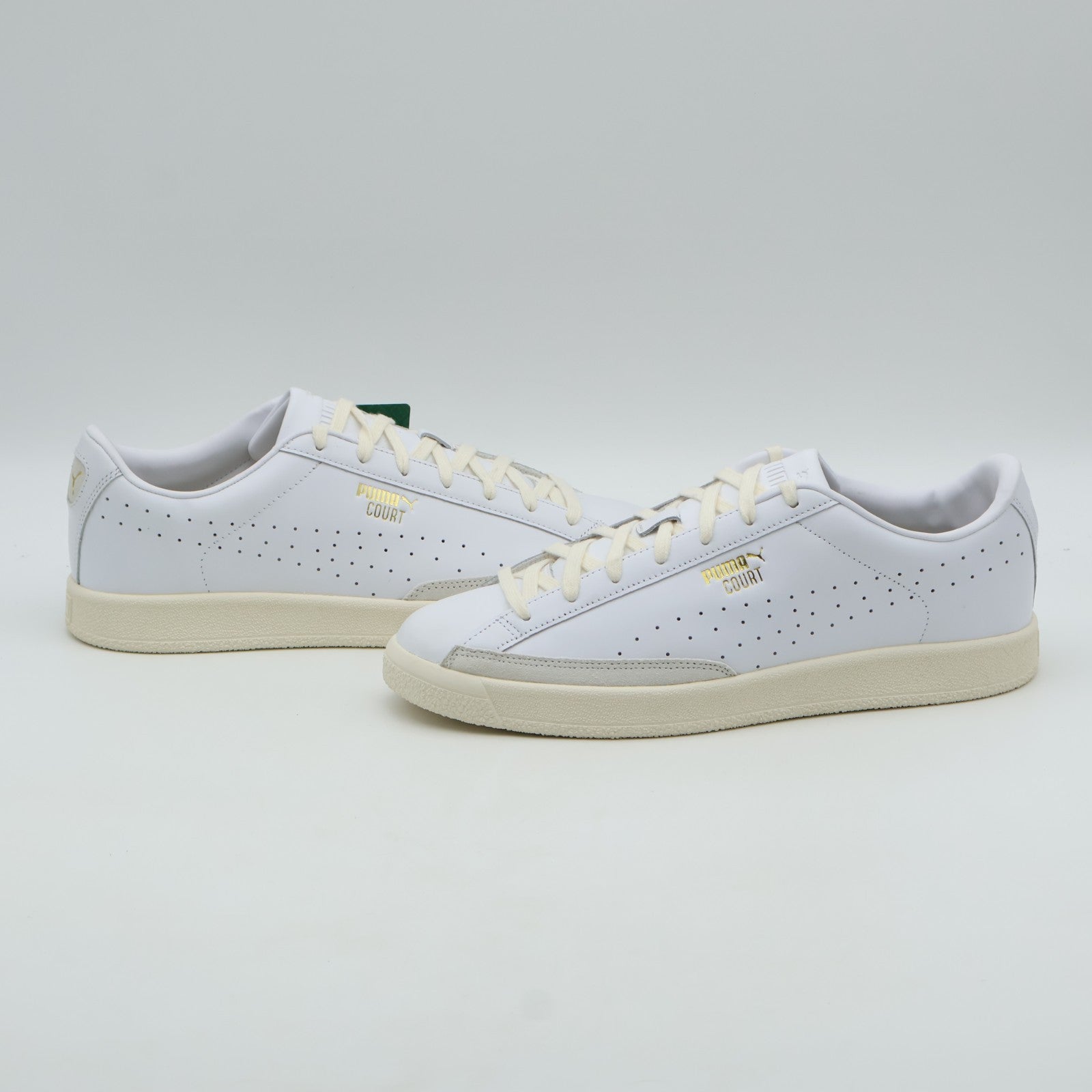 405348-01 Puma Court PUMA White Vapor Gray PUMA Gold (Men's)