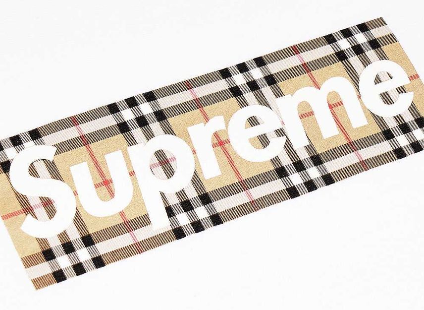 Supreme Burberry Box Logo Tee White