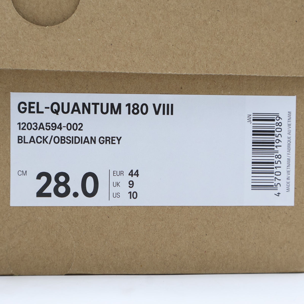 1203A594-002 Asics Gel-Quantum 180 8 Black Obsidian Grey (Men's)
