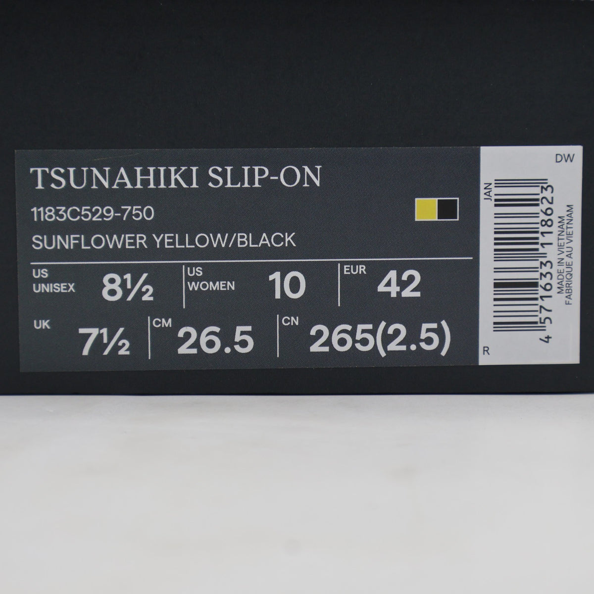 1183C529-750 Onitsuka Tiger Tsunahiki Slip On Sunflower Yellow Black (Men's)