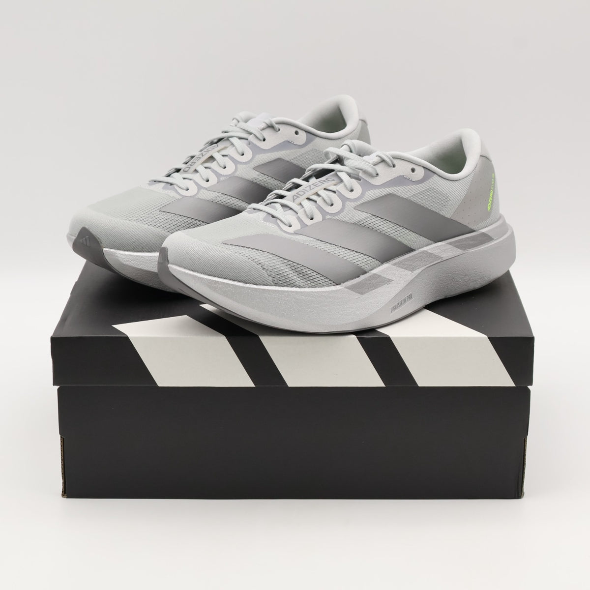 JR3419 adidas Adizero Evo SL Silver Metallic Iron Metallic Halo Silver (Men's)