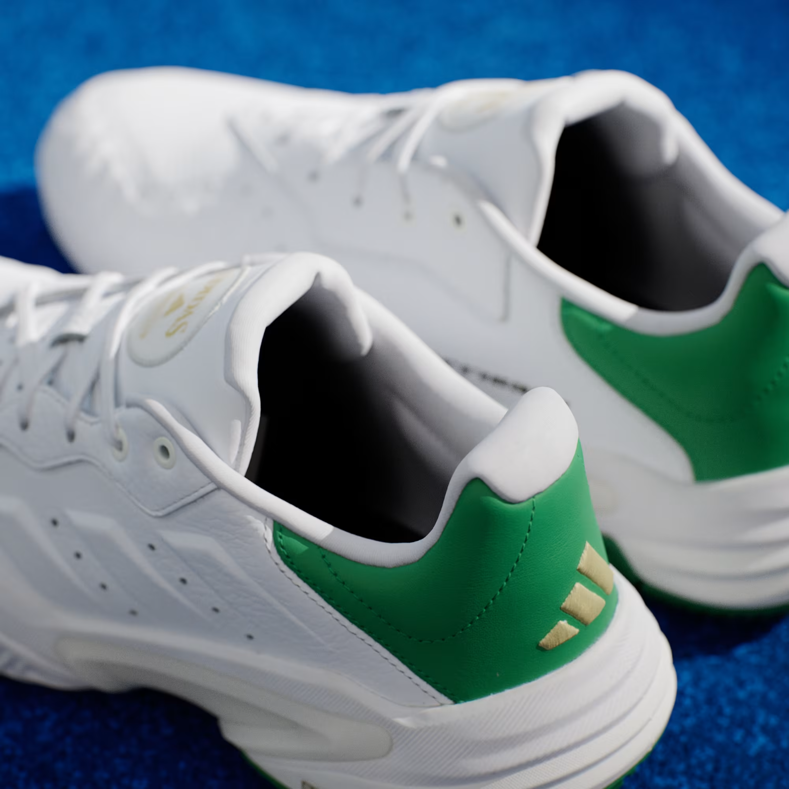 JP7237 adidas Barricade 13 Leather Tennis Gold Metallic/Cloud White (Men's)