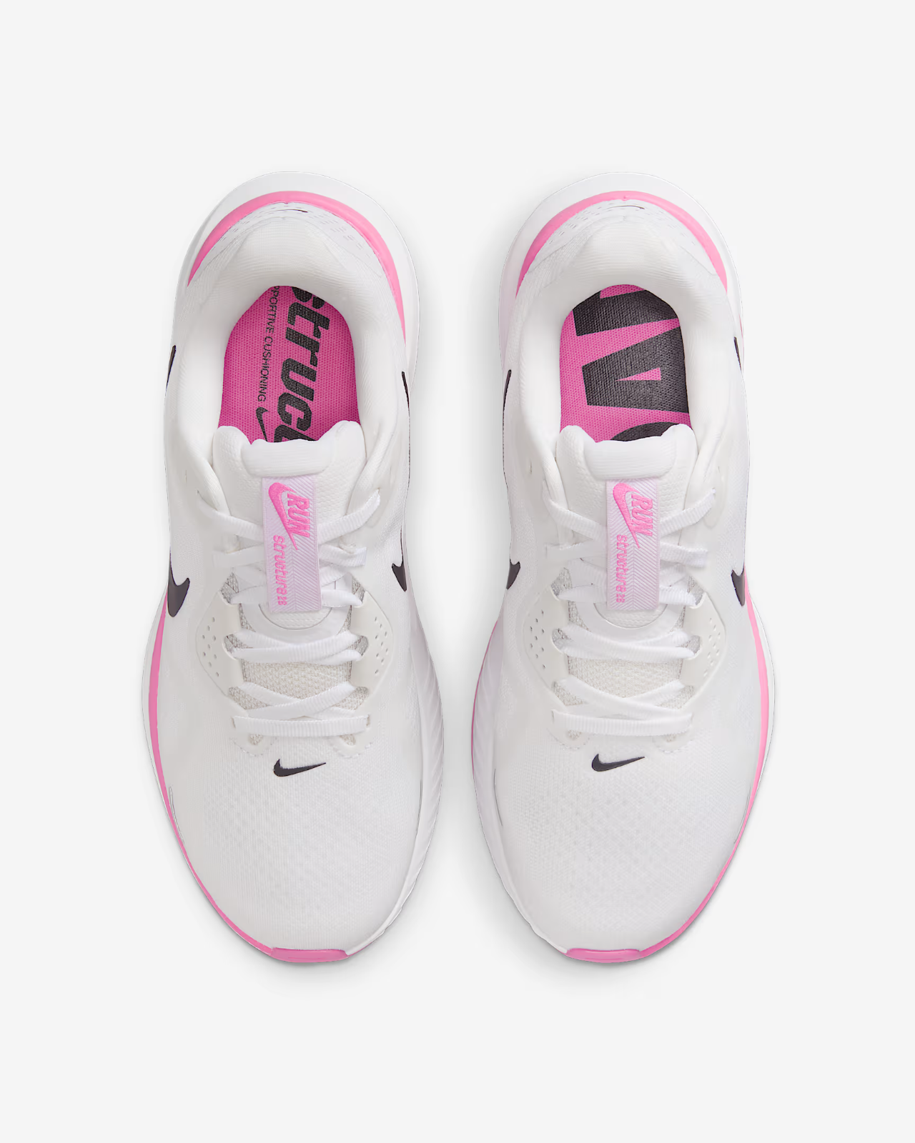 HJ1101-104 Nike  Structure 26 White Playful Pink Metallic Silver Black (Women's)