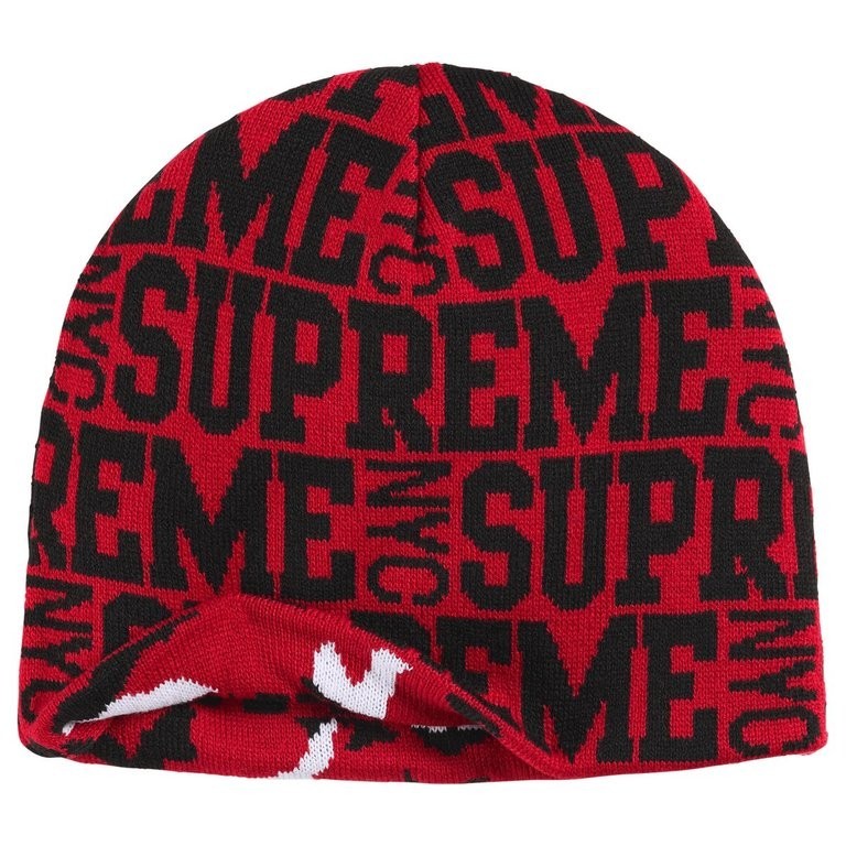 Supreme Reversible Camo Beanie Red