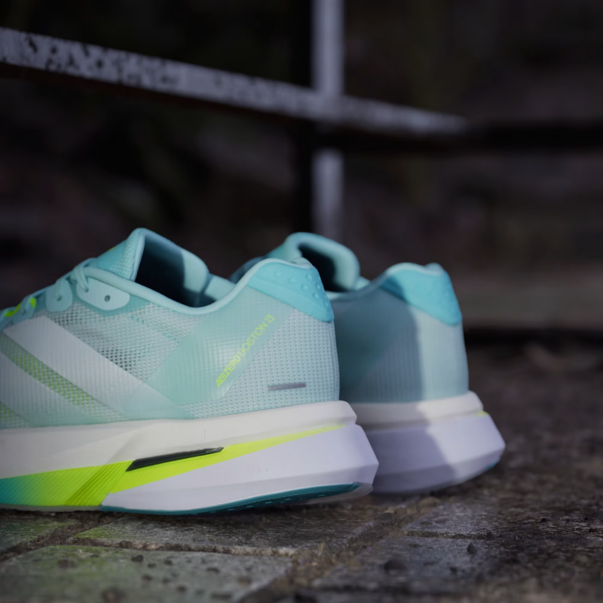 JS4957 adidas Adizero Boston 13 Blue/Zero Metalic/Lucid Lemon (Women's)
