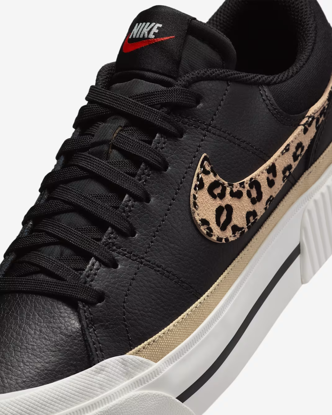HF9548-001 Nike Court Legacy Lift Black Sail Picante Red Khaki (Women's)
