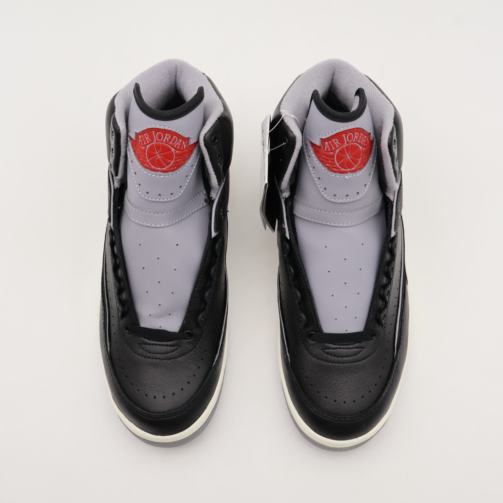 DR8884-001 Nike Air Jordan 2 Retro Black Cement Fire Red Sail Grey (Men's)