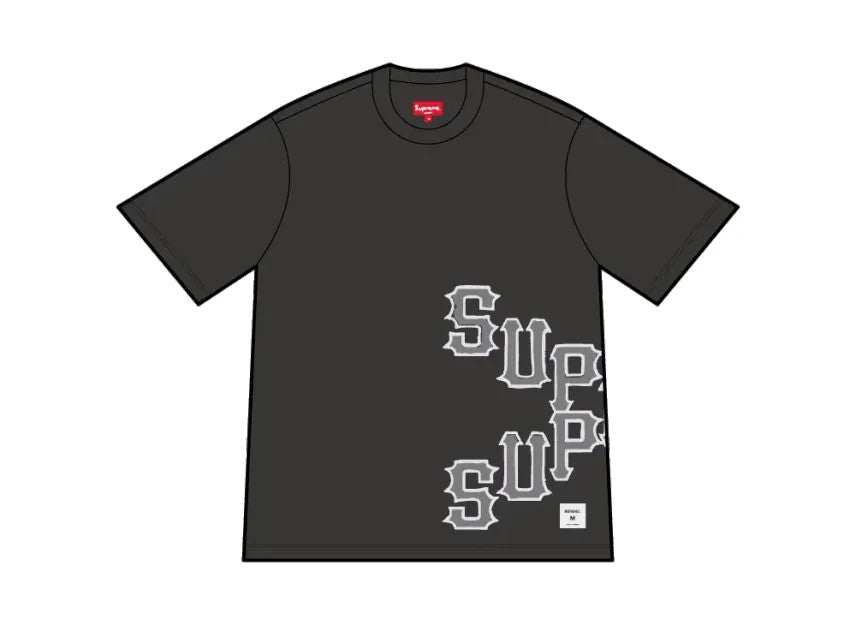 Supreme Cracked Spellout S/S Top "Washed Black"