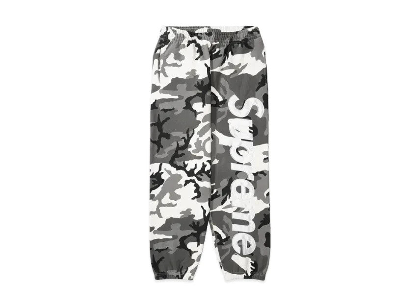 Supreme Satin Applique Sweatpant (26SS) "Snow Camo"