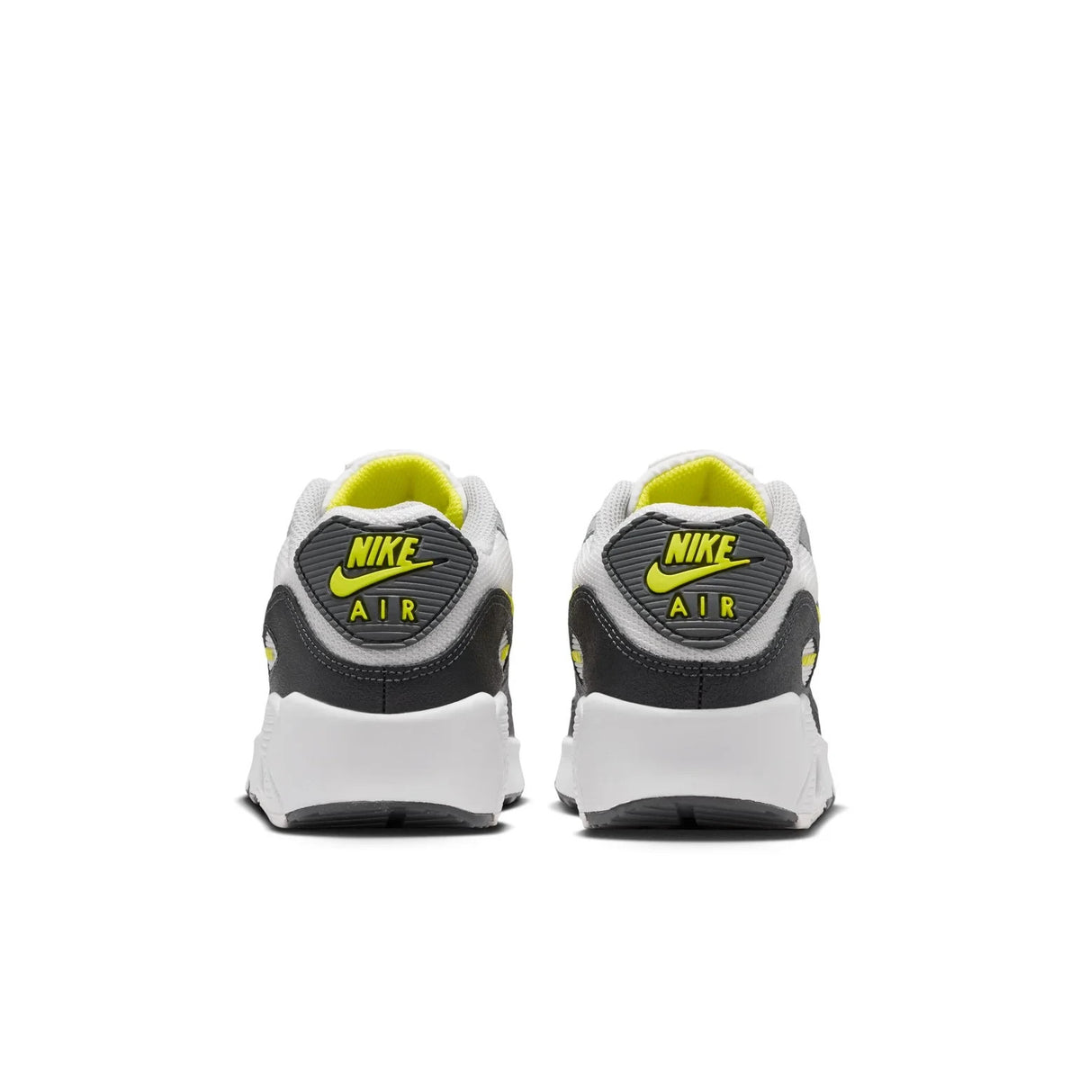IQ0098-100 Nike GS Air Max 90 Off White Dark Smoke Grey Light Smoke Grey Sonic