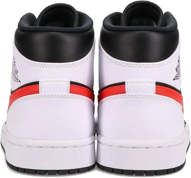 554724-075 Nike Air Jordan 1 Mid Black Chile Red White (Men's)