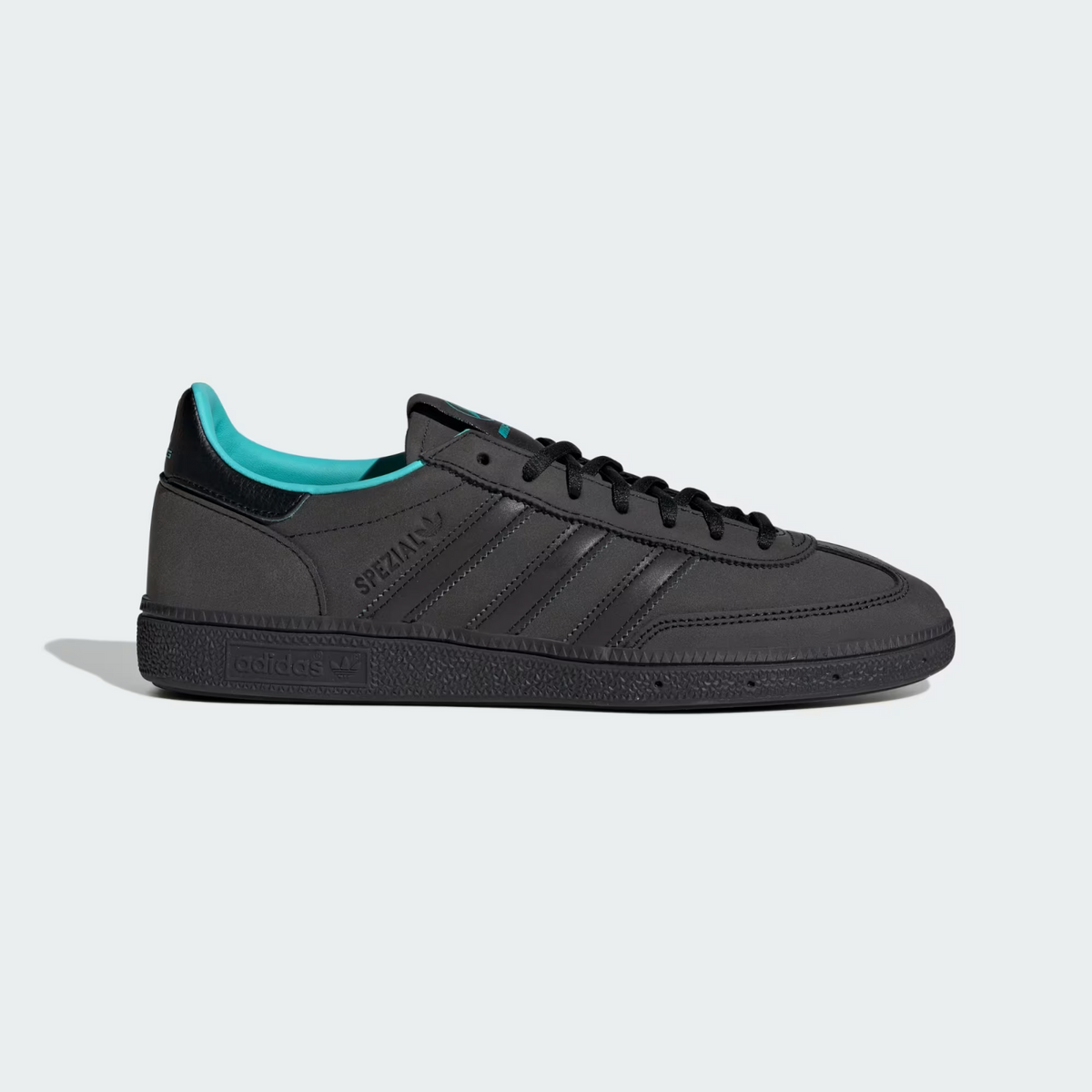 KJ1195 Mercedes AMG adidas Handball Spezial Core Black Semi Mint Rush (Men's)