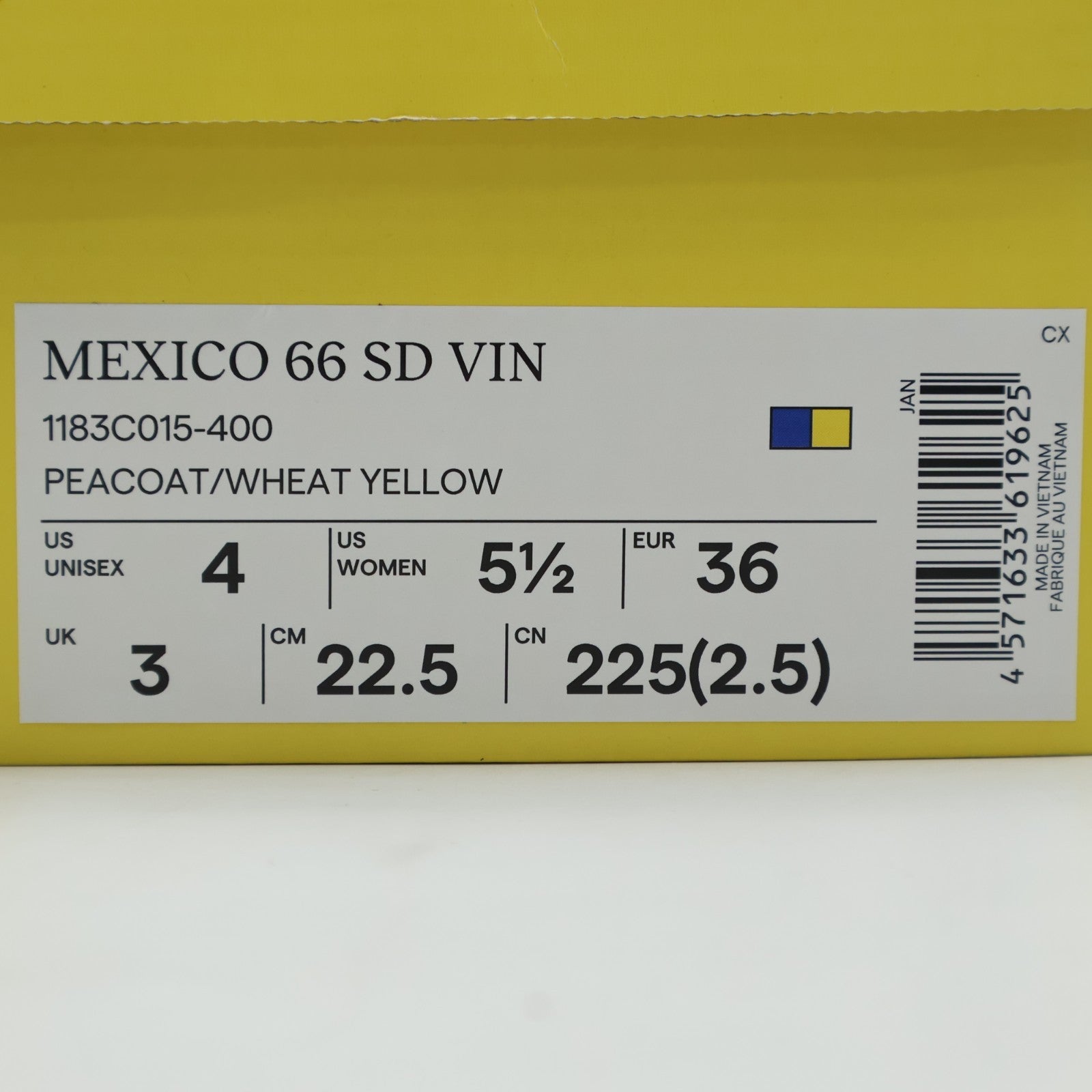 1183C015-400 Onitsuka Tiger Mexico 66 SD VIN Peacoat Wheat Yellow (Men's)