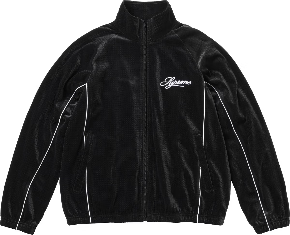 Supreme Velour Mesh Track Jacket Black