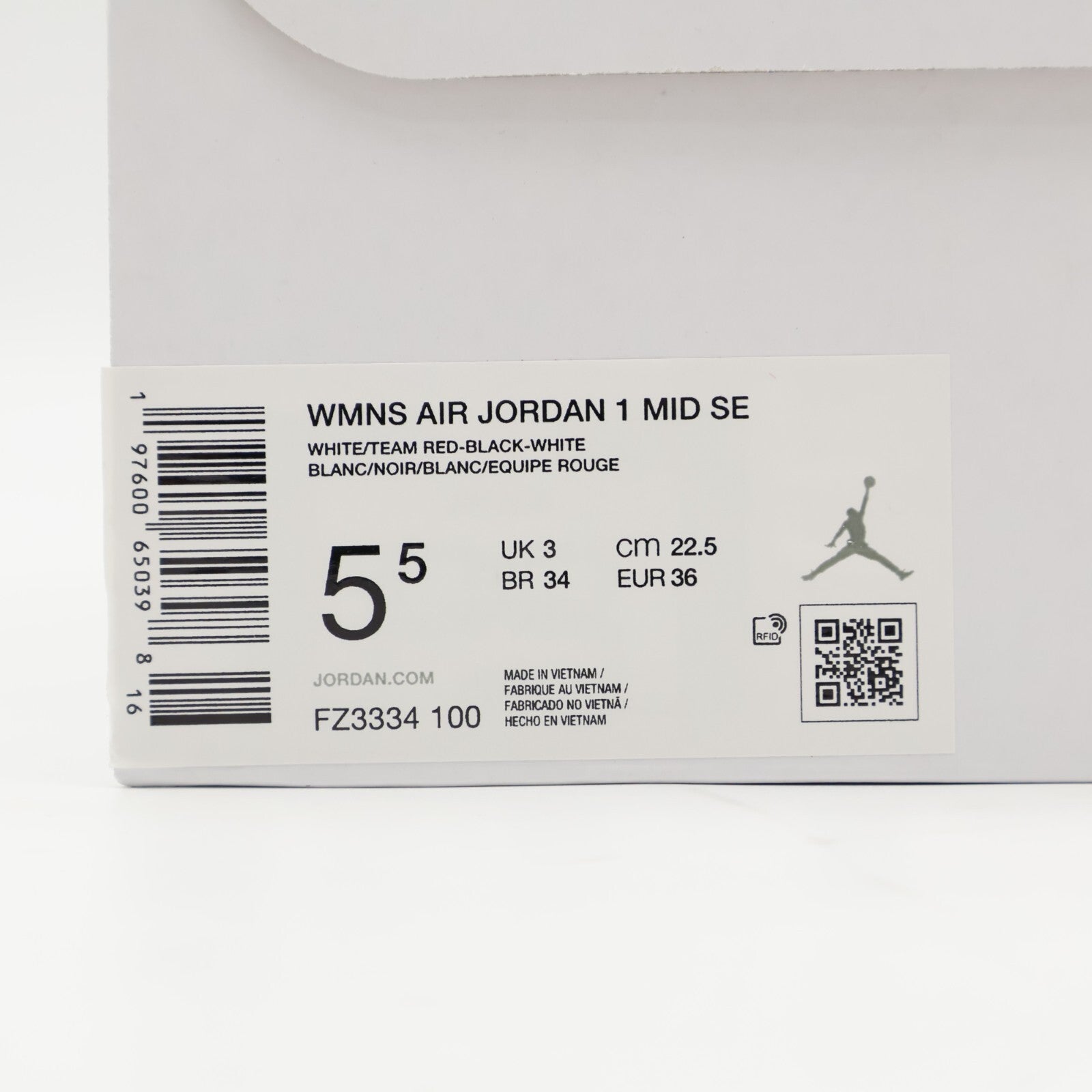 FZ3334-100 Nike Air Jordan 1 Mid Red Velvet (Women's)