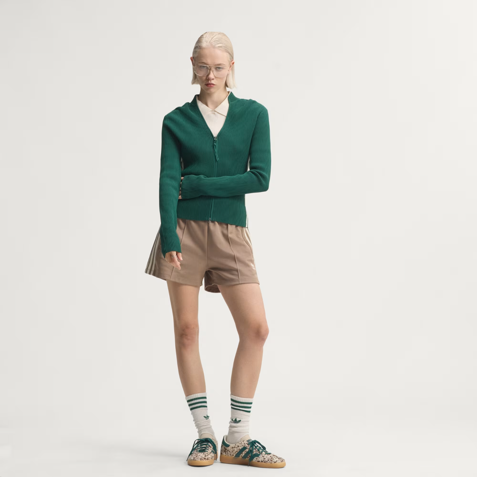 KI2181 adidas Handball Spezial "Off White/Rich Green/Dark Brown" (Women's)