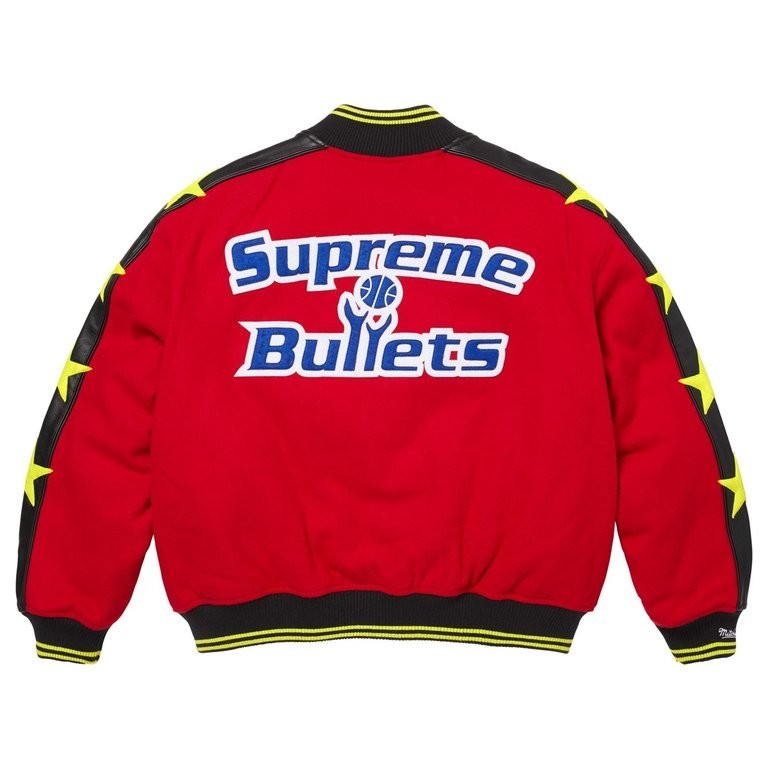 Supreme Mitchell Ness Teams Varsity Jacket Red