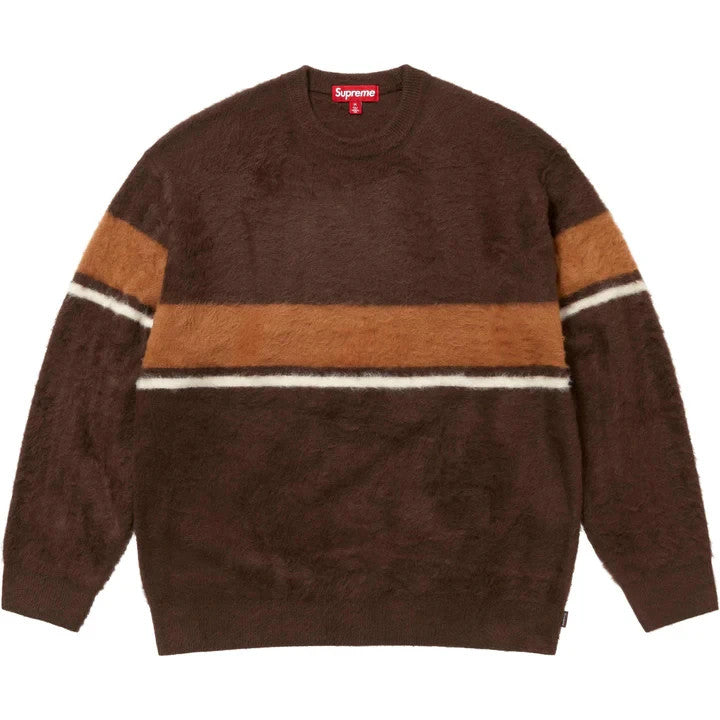 Supreme Brushed Stripe Sweater Dark Brown