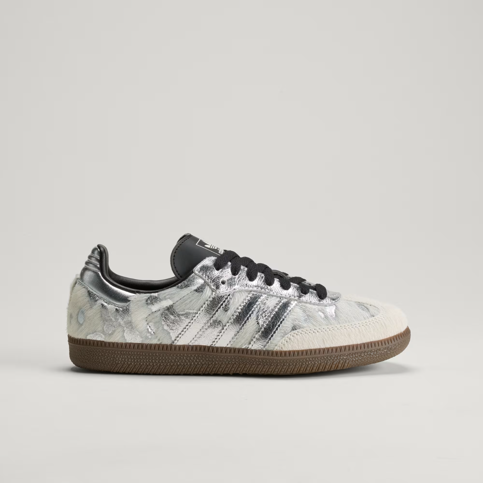KJ2314 adidas Samba OG Pony Hair "Cream White/Silver Metallic" (Women's)