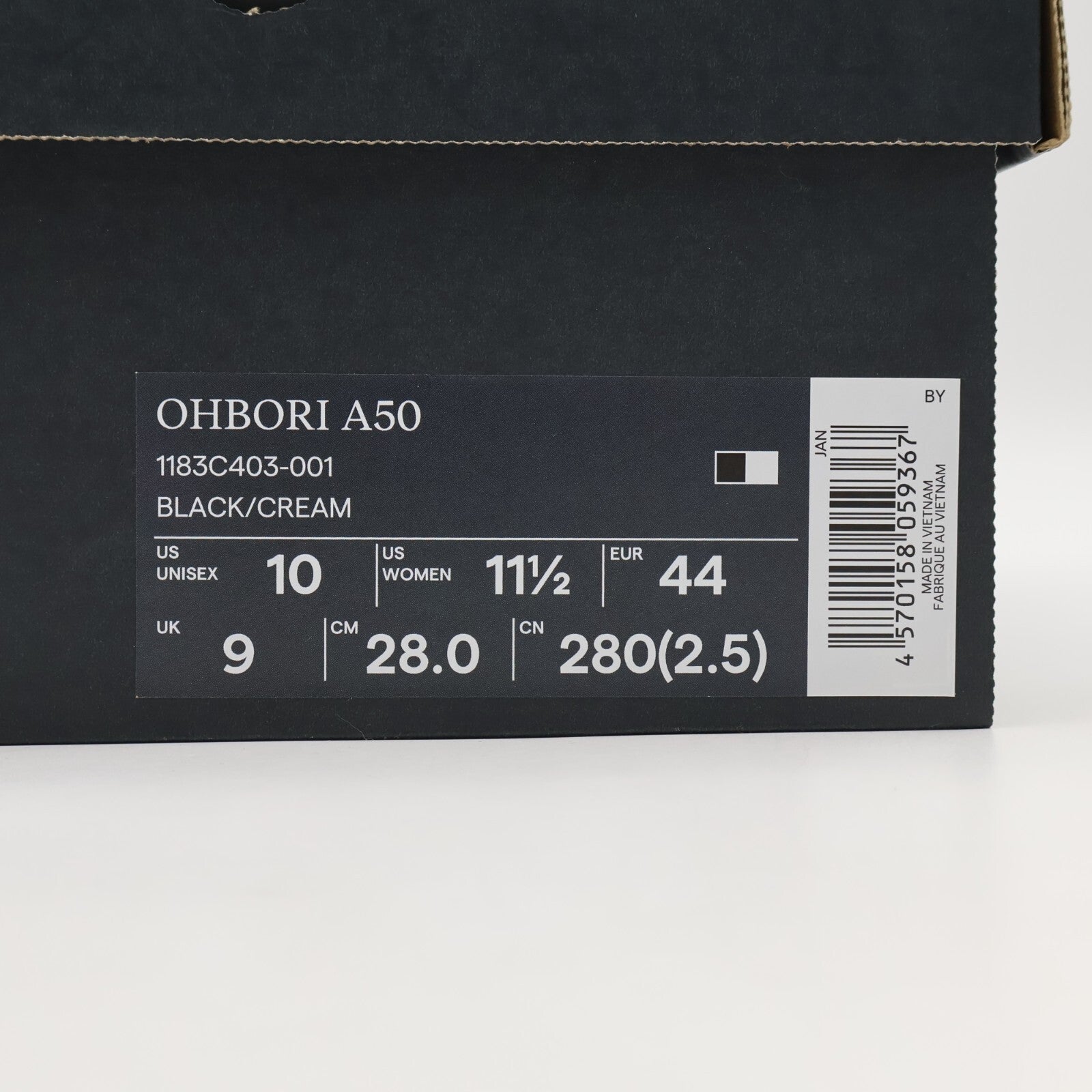 1183C403-001 Onitsuka Tiger Ohbori A50 Black Cream (Men's)