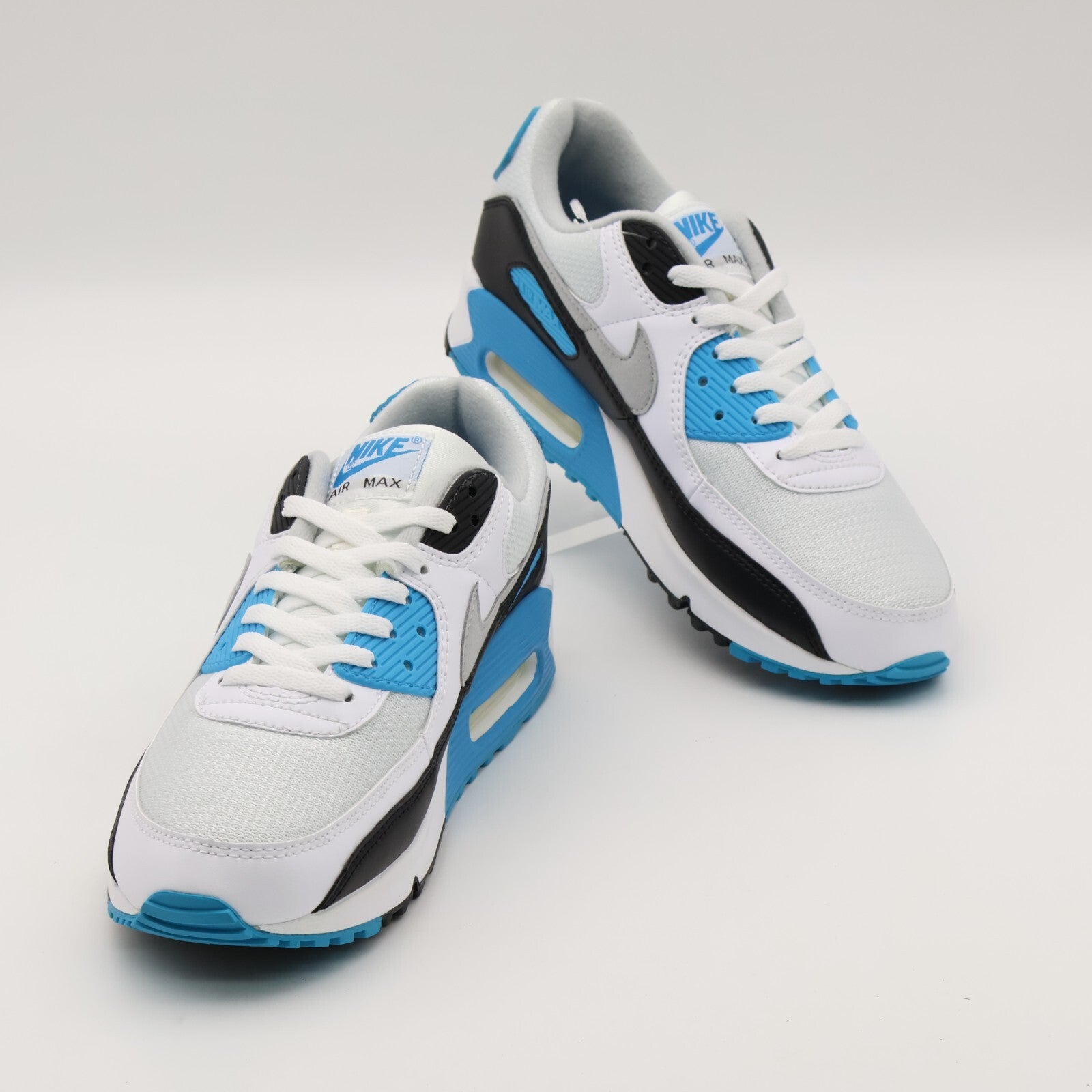 CJ6779-100 Nike Air Max 90 Laser Blue Black White Grey Fog Cyan Sky (Men's)