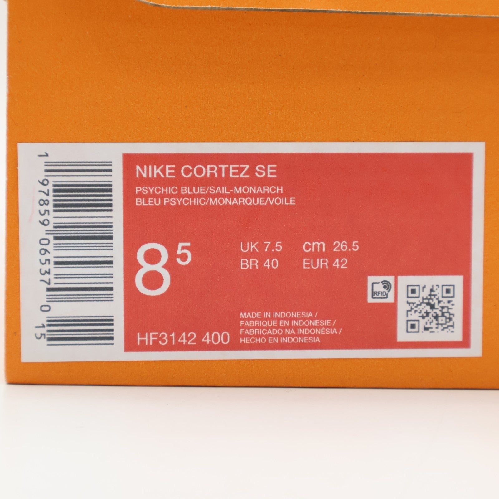 HF3142-400 Nike Cortez SE Suede Psychic Blue Monarch Muslin Sail (Men's)