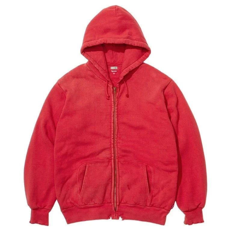 Supreme x A.PRESSE Vintage Zip Up Hooded Sweatshirt Red