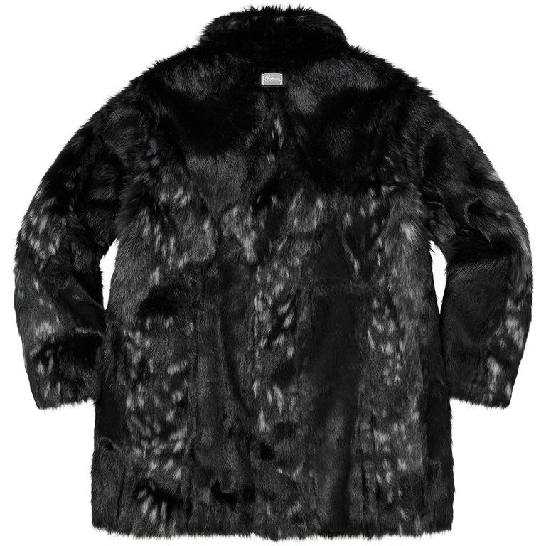 Supreme Lynx Faux Fur WINDSTOPPER Overcoat Black