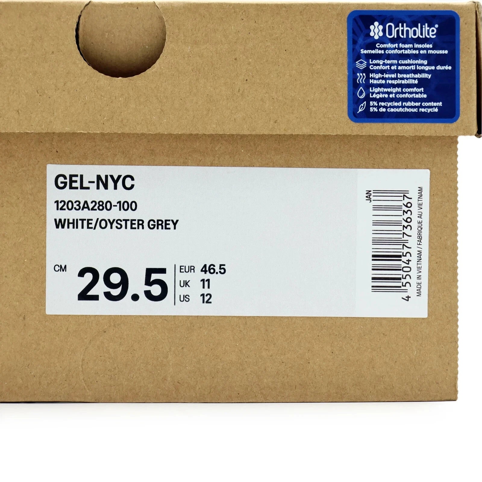 1203A280-100 Asics Gel-NYC White Oyster Grey (Men's)
