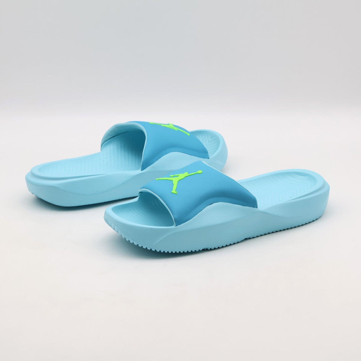 HF3263-400 Nike Jordan Franchise Slides Chlorine Blue Copa Electric Green (Men's