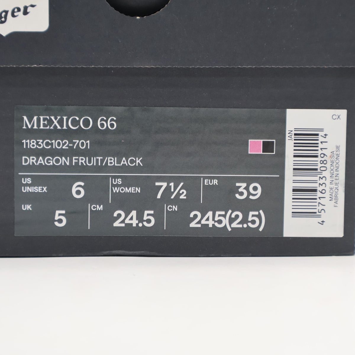 1183C102-701 Onitsuka Tiger MEXICO 66 DRAGON FRUIT BLACK (Men's)