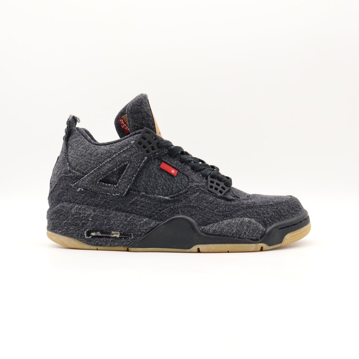 AO2571-001 Nike Levi's Air Jordan 4 Black Denim Blank Tag (Men's)