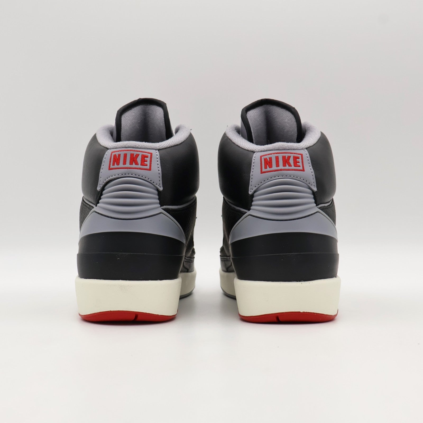 DR8884-001 Nike Air Jordan 2 Retro Black Cement Fire Red Sail Grey (Men's)