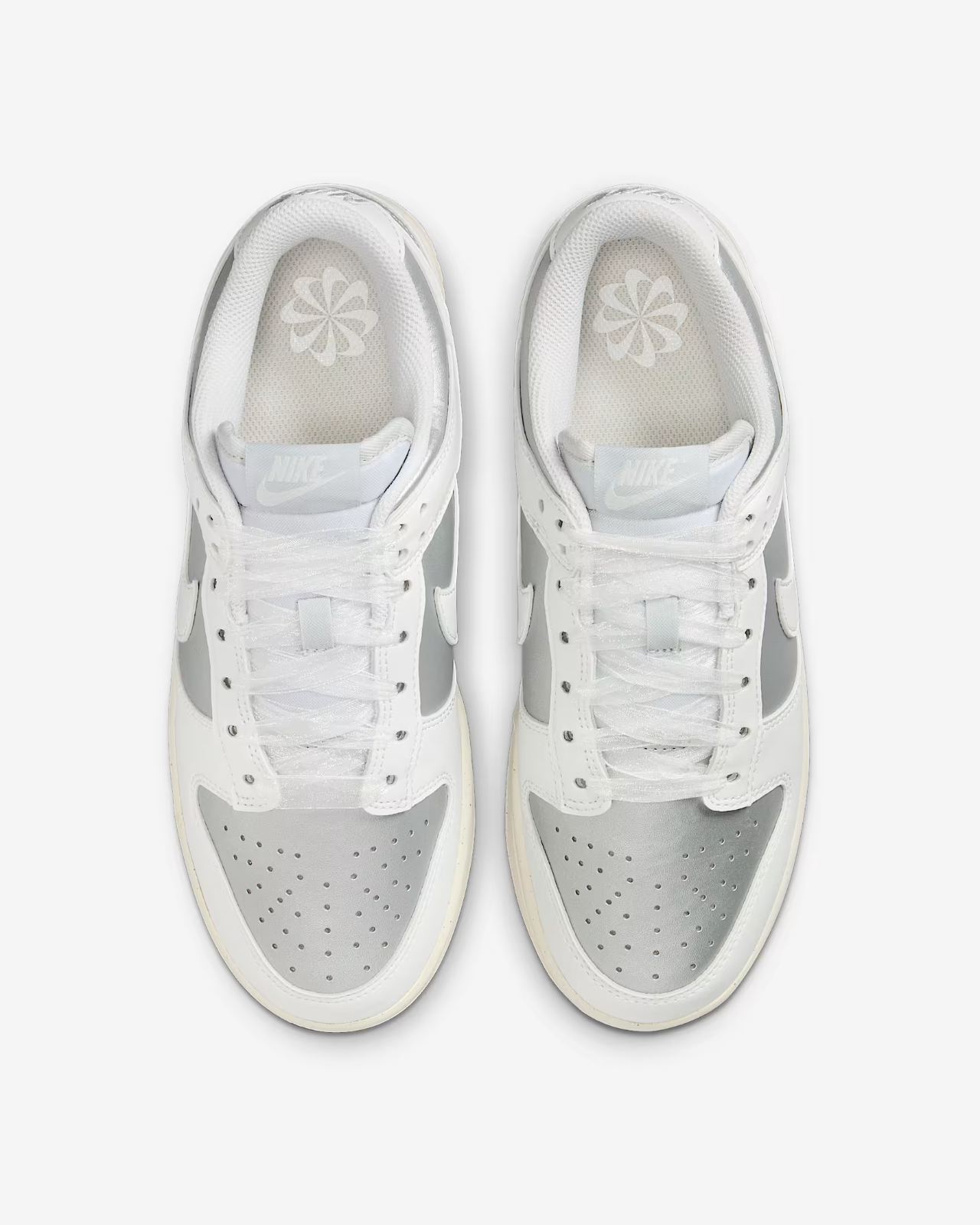 IB7311-001 Nike  Dunk Low Next Nature Metallic Platinum (Women's)