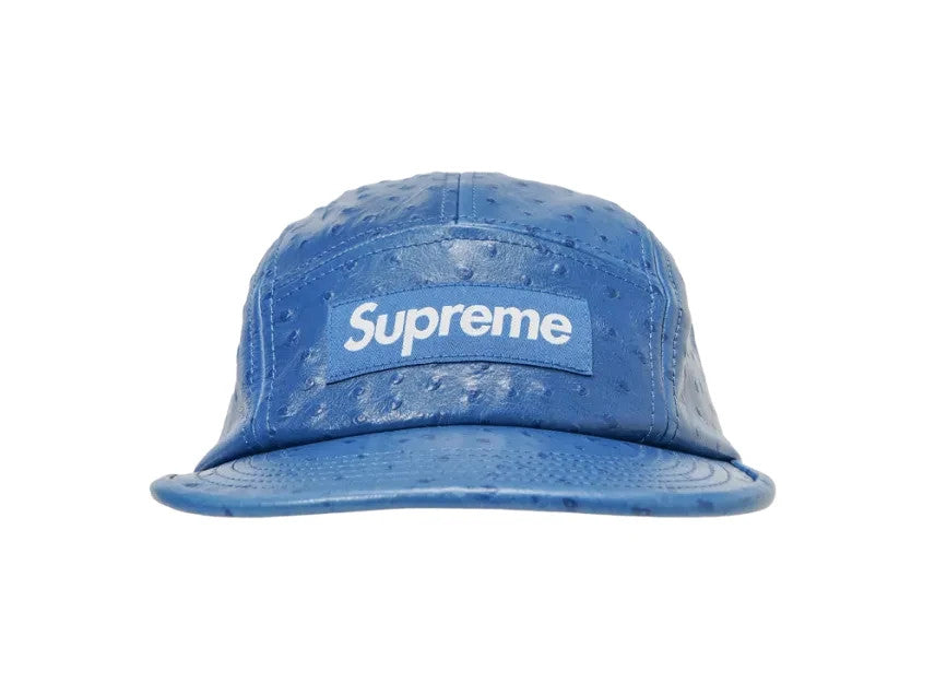 Supreme Ostrich Embossed Leather GORE-TEX Camp Cap "Blue"