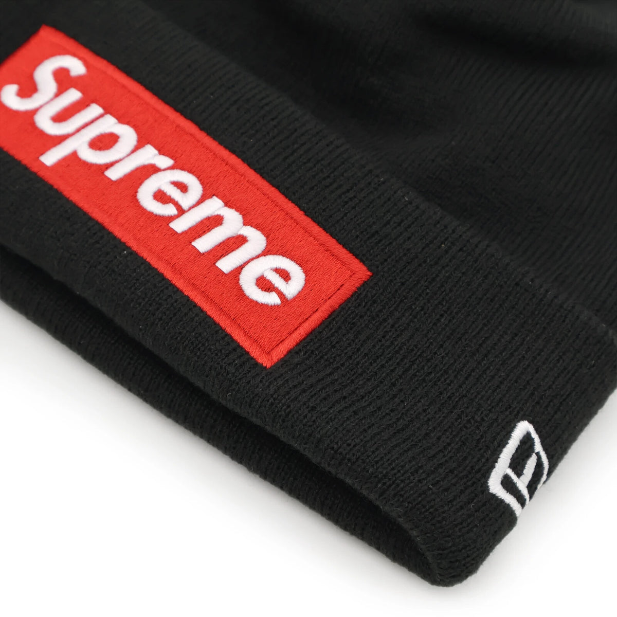 Supreme New Era Box Logo Beanie Black Red FW22