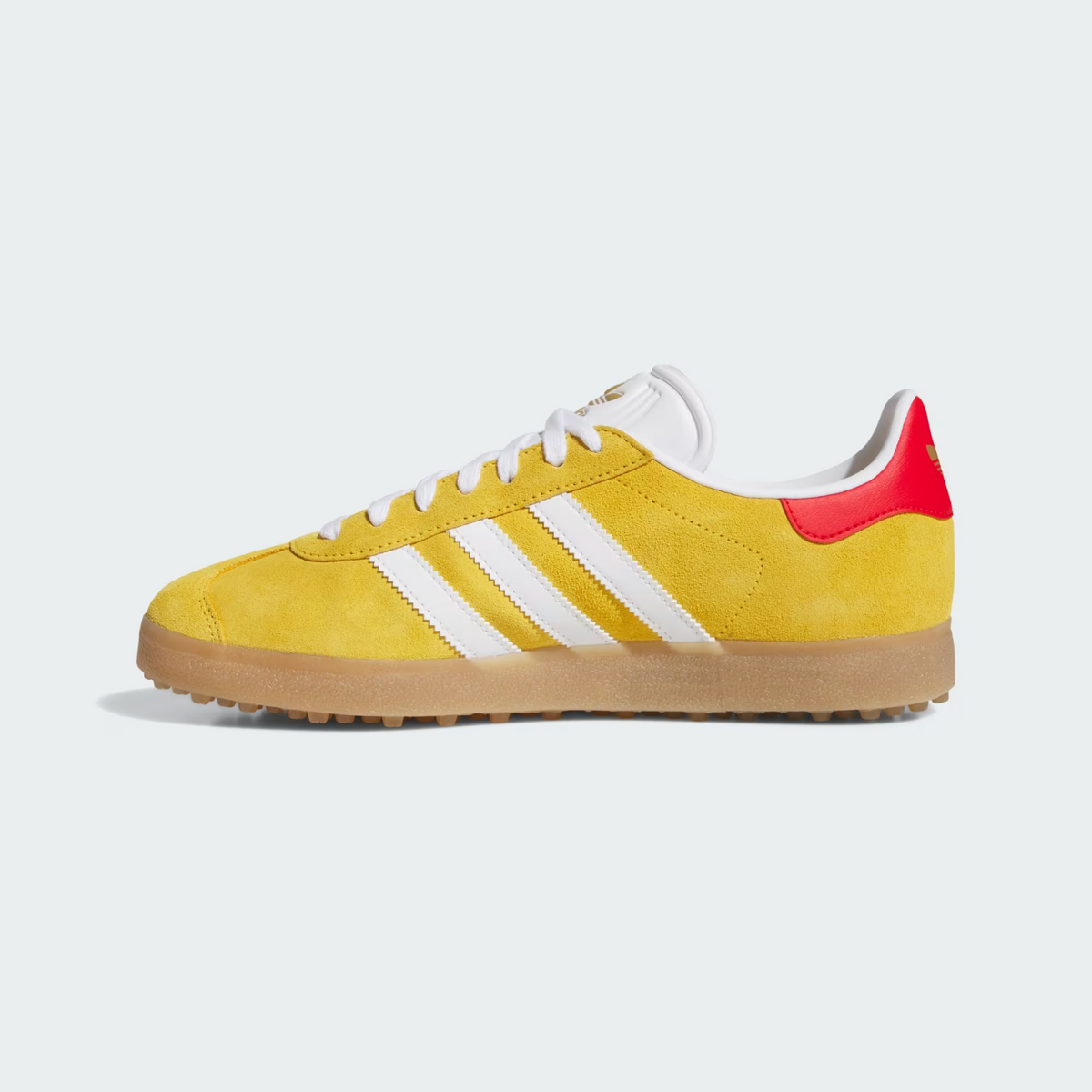 JS1896 adidas Gazelle Spikeless Golf Bold Gold/Cloud White/Better Scarlet (Men's