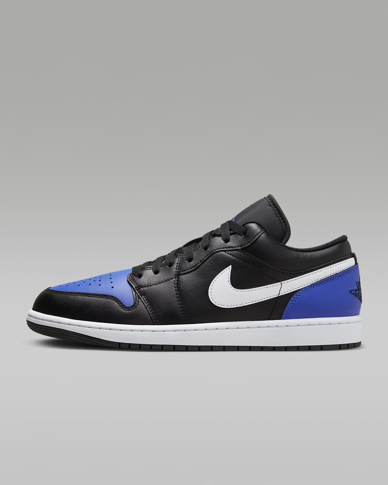 553558-042 Nike Air Jordan 1 Low Black Game Royal White (Men's)