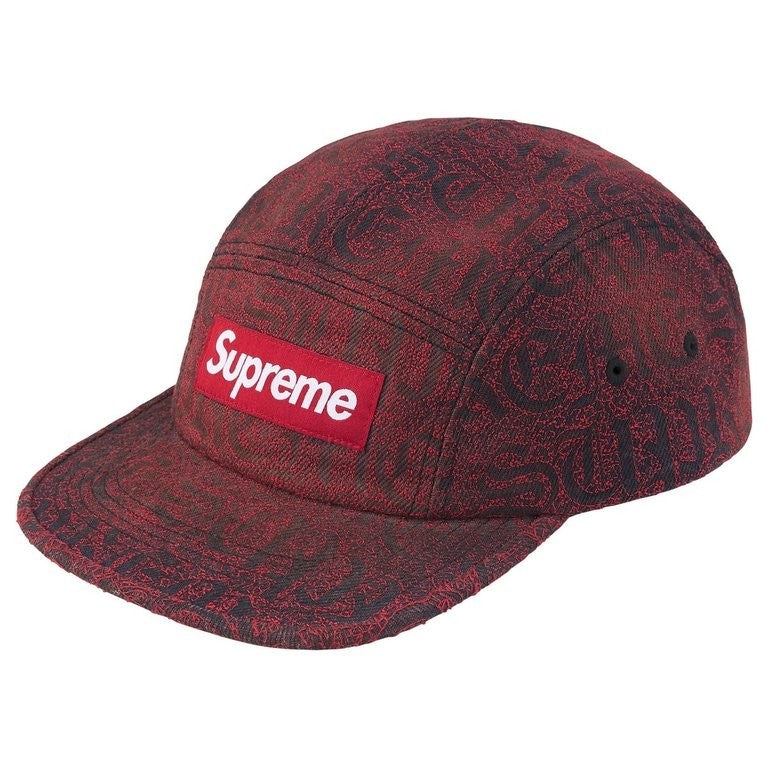 Supreme Stitched Old English Denim Camp Cap Red