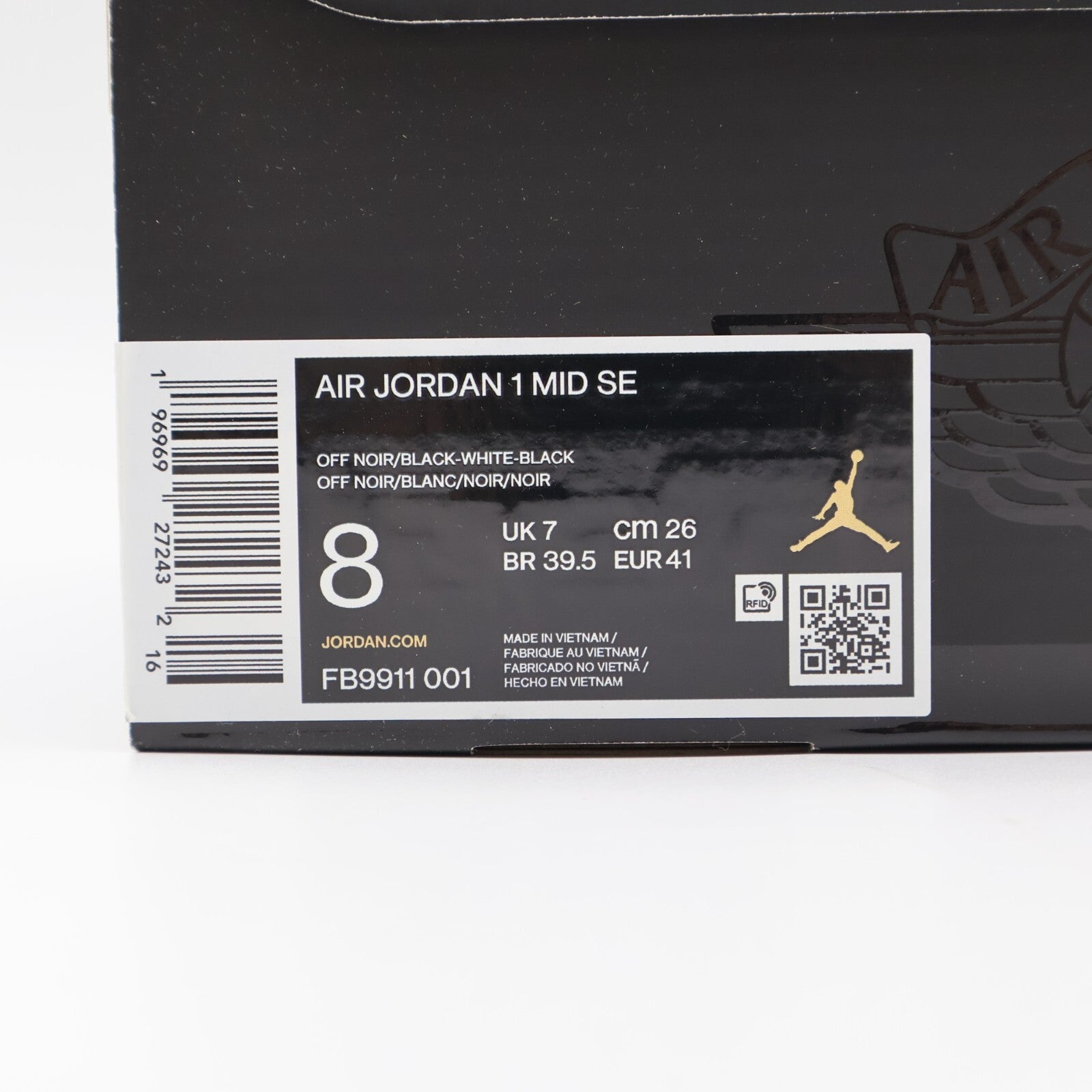 FB9911-001 Nike Air Jordan 1 Mid Panda Elephant (Men's)